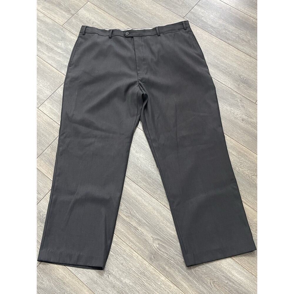 Eddie Domani Mens Dress Pants Wool Blend 42/30 Charcoal Gray Career Office